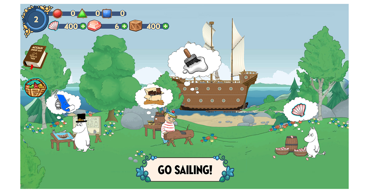 The new Moomin game, Moomin Under Sail, is underway Moomin